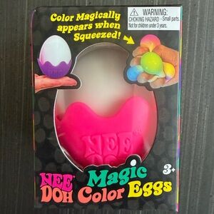 Nee-Doh Magic Color Eggs - Pink Color-Changing Squeeze Toy for Kids